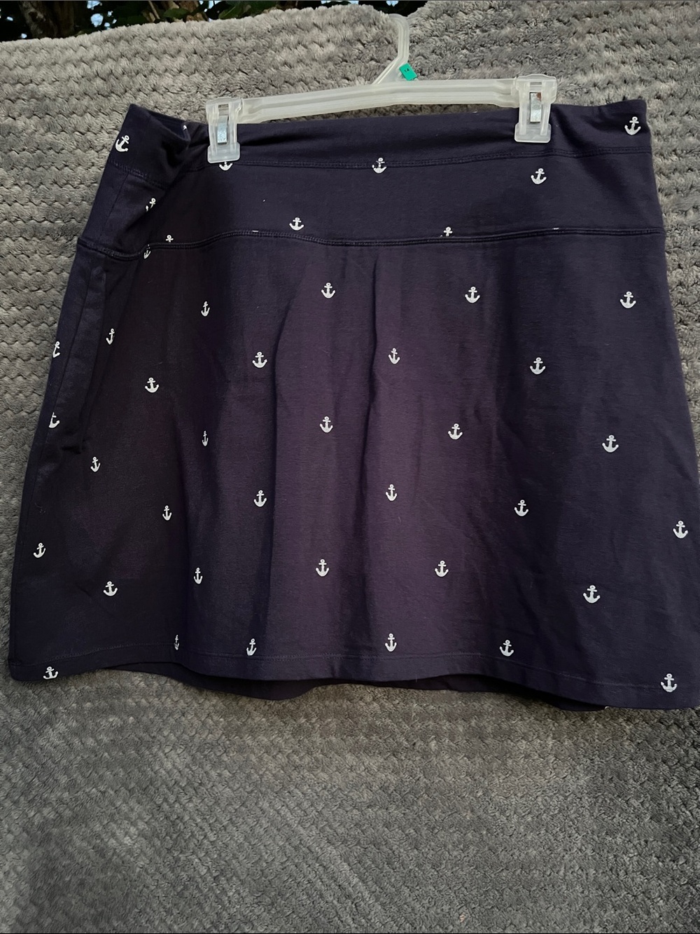 Coral Bay Navy Skater Skirt with White Anchor Print